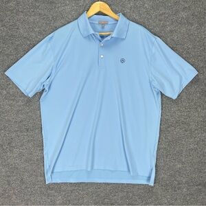 Peter Millar Summer Comfort Polo Shirt Men XL Light Blue CSC Skokie Country Club